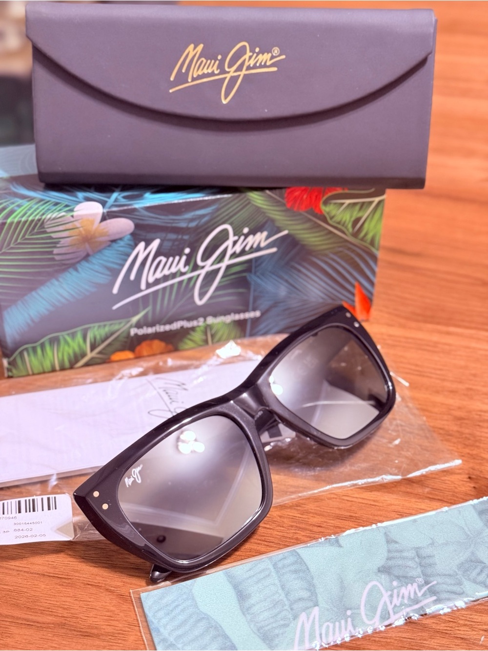 Maui Jim Aloha Black Frame Sunglasses with Gray Lenses
